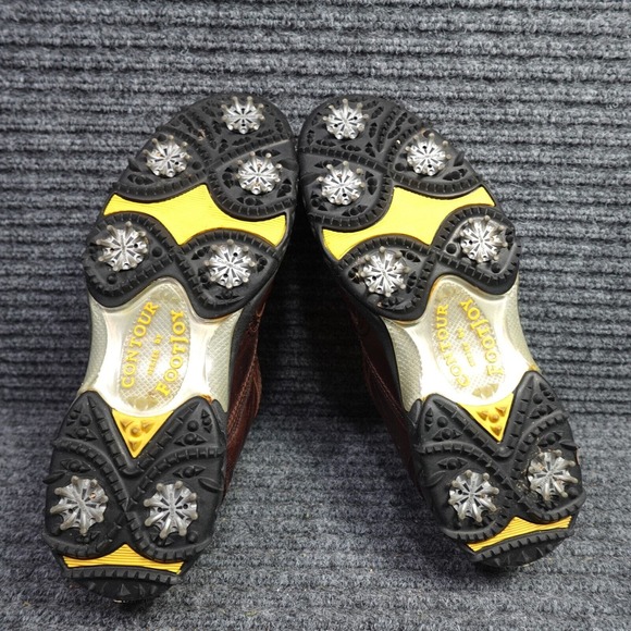 Footjoy Golf Shoes Mens 11.5 Brown 54049 Contour Series Cleats Leather - Picture 9 of 16